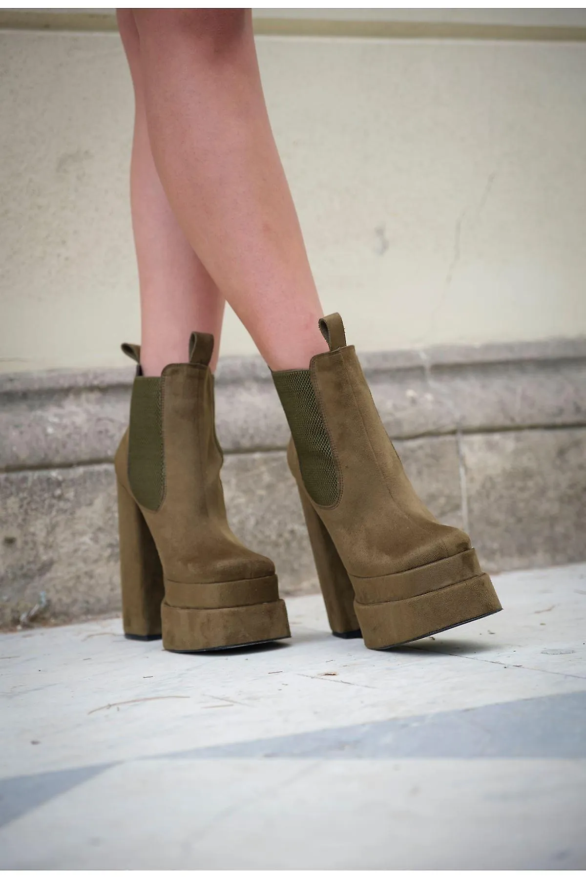 WOMEN'S SLIPON FASHION LUXURY HANDMADE PLATFORM HEELS SHOES