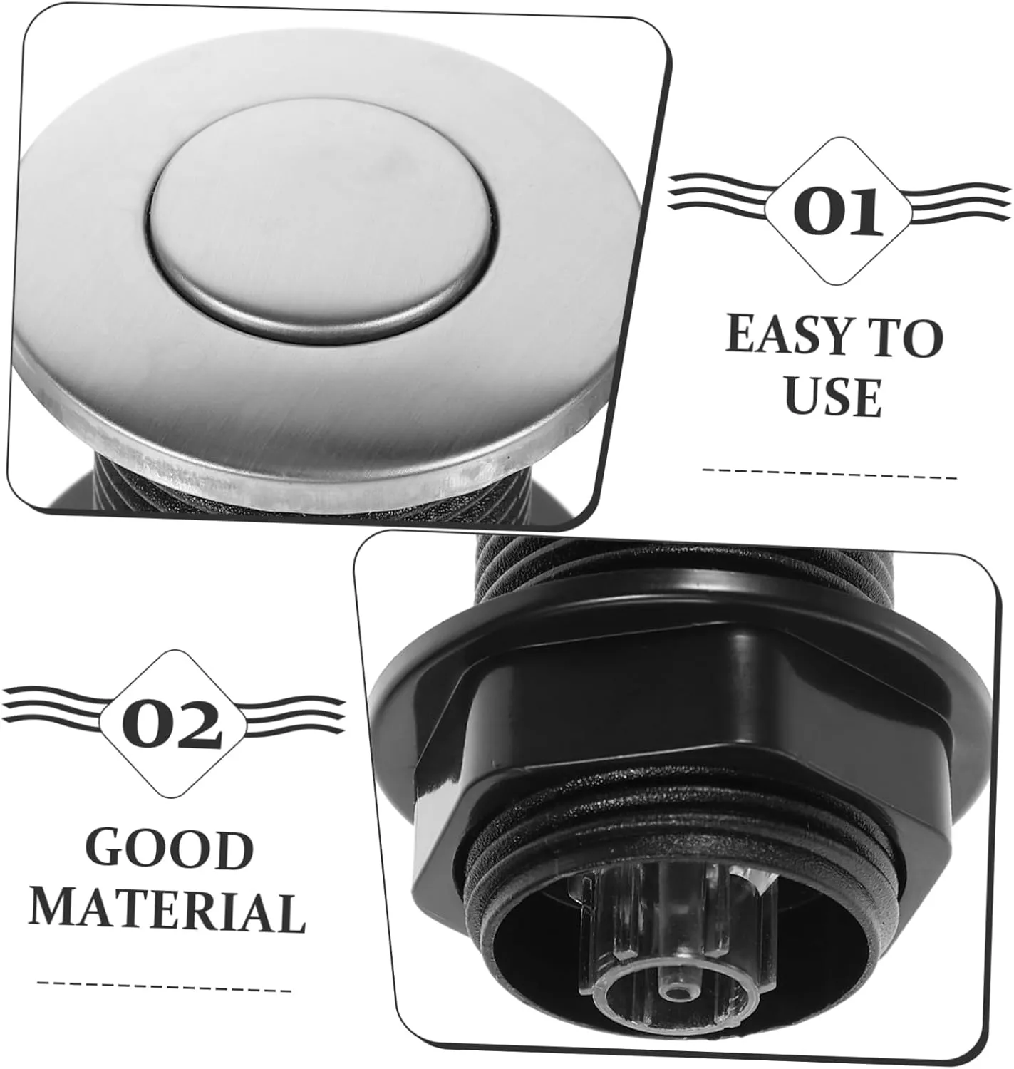 WOONEKY Interruptor de Aire para Triturador de Basura Compresor de Aire a Presión de 32 Mm Accesorio de Encendido Y Apagado para